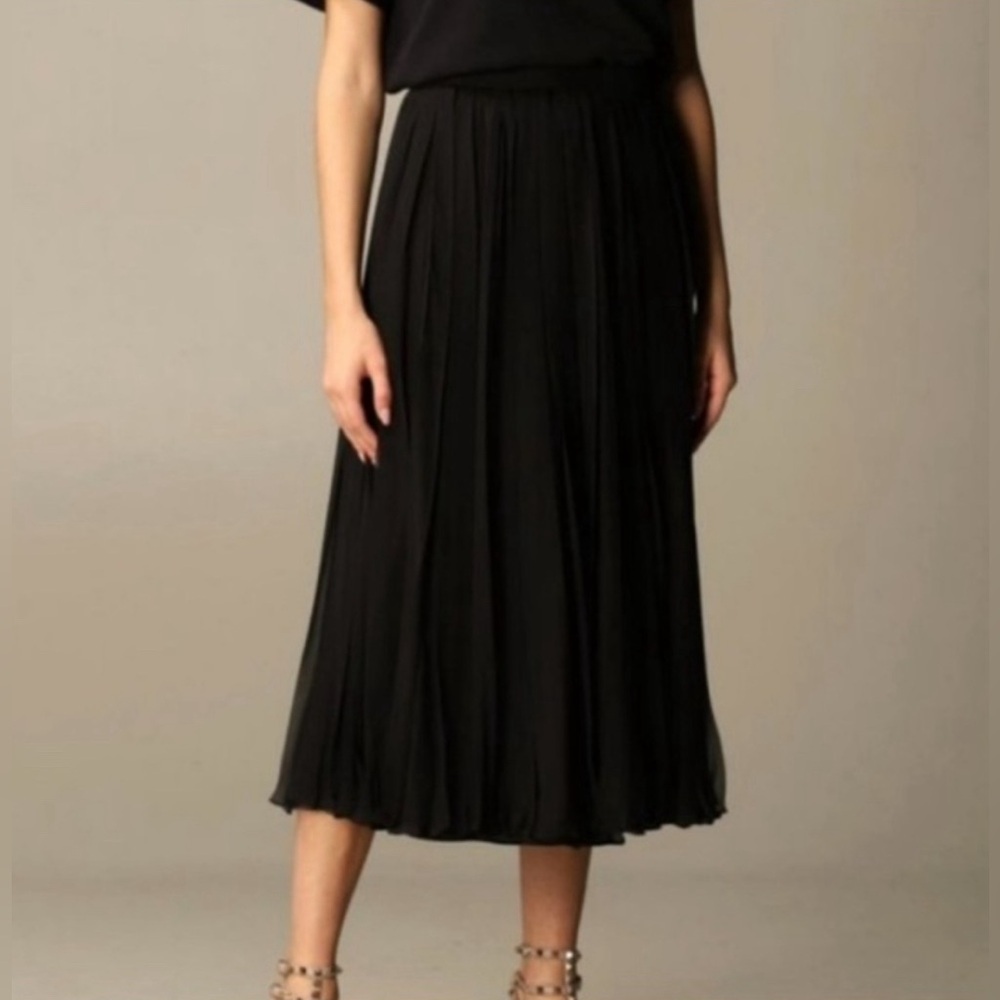 JOIE | Pleated | Black | Midi | Swing/Twirl |Skirt | NWOT | Size M